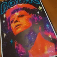デヴィッドボウイブラックライトポスター　ネオンカラー　星　宇宙　サイケデリック デヴィッドボウイ ブラックライトポスター ネオンカラー 星 宇宙