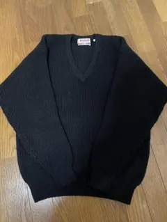 McGREGOR ウールセーター　Vネック　ブラック マクレガー　無地