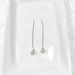 能作NS by NOUSAKU片耳ピアス2個セット 錫プラチナアコヤ