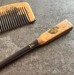 櫛　笄　セット　日本髪　在銘　光一　椿　鼈甲　本鼈甲　蒔絵　ヴィンテージ