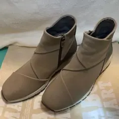 fitfit ジッパー付きグレーブーツ 24cm