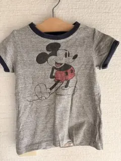 デニムダンガリー ミッキーコラボ Tシャツ100cm 刺繍 蝶ネクタイ 110