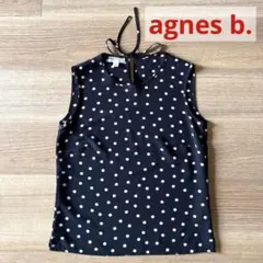 アニエスベー★ノースリーブ トップス ブラウス 黒白 ドット水玉 サイズ1