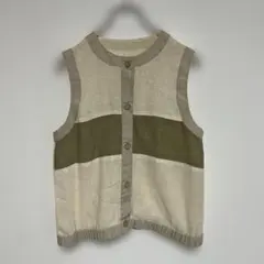 ベスト　ノースリーブ　混麻　Mサイズ