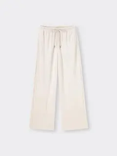 GU ジーユー リブプルオンパンツ(丈標準68.0～72.0cm) Lサイズ 白