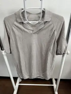 ZARA ニットポロシャツ ベージュ サイズMのサムネイル