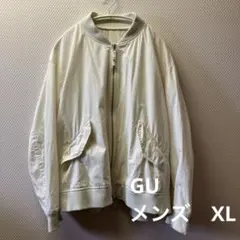 GU ホワイト ジャケット MA-1 メンズ　XLのサムネイル