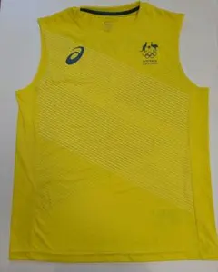 asics オーストラリア代表 イエロー タンクトップ ハーフパンツ　上下セット
