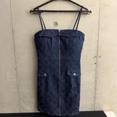 ROBE de FLEURS Glossy ネイビードレス M
