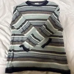 ストライプ柄長袖ニット