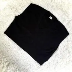 グリーンレーベルリラクシング【F】Vネックニットベスト ブラック