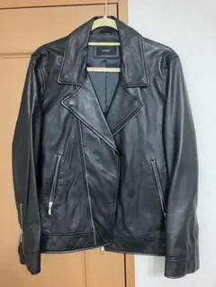 革ジャンINHERIT ダブルライダースジャケット M 羊皮　黒色