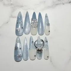 韓国　ギャル　マグネット　ネイル　ロング　スナ系　量産型　y2k ワンホン