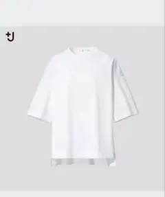 ユニクロ+J（プラスJ） スーピマコットンオーバーサイズＴ（5分袖） ホワイト