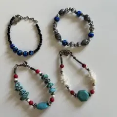 カジュアルブレスレット4点セットインディアン