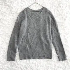 エルガナ elgna ニットセーター L Vネック リブ編み ゆったり