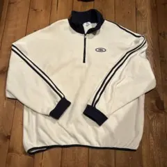 MSC フリースジャケット Mサイズ ホワイト/ネイビー　ハーフジップトレーナー