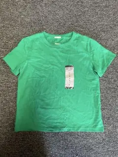 GUジーユーWOMENコットンクルーネックT緑GREEN綿100%M