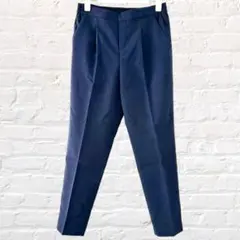 ピュアラスト スラックス センタープレス スリム イージーパンツ 無地 オフィス