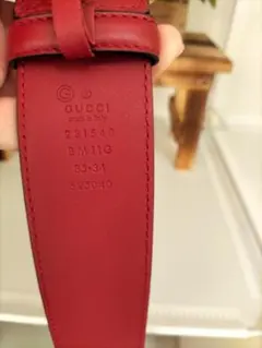 GUCCI レッド GGパターン ベルト 85/34