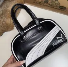 PUMA ブラック ホワイト ハンドバッグ