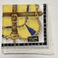 CELINE 大判ハンカチ スカーフ 黄色
