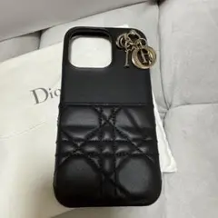 Dior 黒 レザー キルティング iPhoneケース13pro