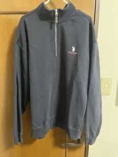 U.S.POLO ASSN. ハーフジップ プルオーバー ネイビー【Lサイズ】