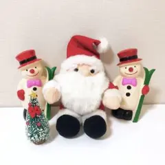 クリスマス用品 ぬいぐるみ ミニツリー フィギュア サンタクロース 雪だるま
