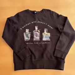 香水ボトルプリント トレーナー 150 ブラック