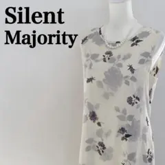 サイレントマジョリティ ワンピース 花柄 薔薇 ノースリーブ 生地二枚重ね 上品