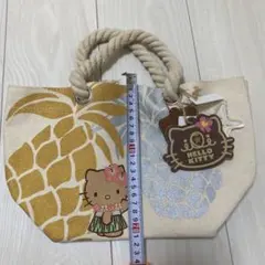 ハローキティ かごバッグ 花柄 サンリオ トートバッグ ハイビスカス
