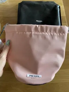✴︎新品未使用✴︎ PRADAビューティー ノベルティ 巾着ポーチ ピンク 