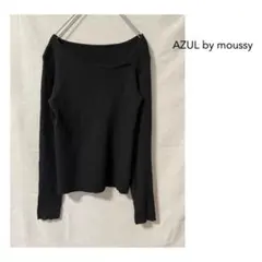 AZUL by moussy ニット　アシンメトリーネック　黒