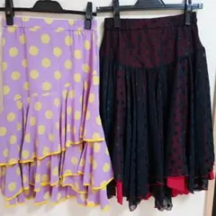 社交ダンススカート・Ｍ・ユーナ・2点セット・