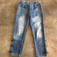 エニファムデニムパンツ 猫耳ポケット リボン付き