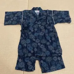 花火柄　甚平　120㎝　ネイビー　くろわっさんすべべ