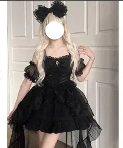 ドレス ゴスロリ ロリータドレス ブラック サマードレス jsk