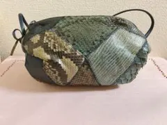 ヘビ革 ヴィンテージ　パッチワーク ショルダーバッグ