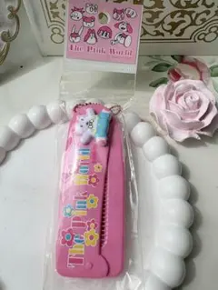 【未開封】平成レトロ ザ・ピンクワールド 折りたたみコーム くし クマ