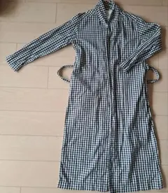 Earth music&ecology 白黒チェック・シャツ ガウン ワンピース