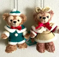 ディズニー クリスマス ダッフィー シェリーメイ ぬいぐるみバッジ ２点セット