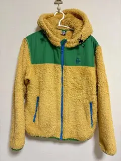 CHUMS フリースジャケット ボアパーカー イエロー グリーン L