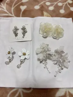 ウエディング　ピアス4点