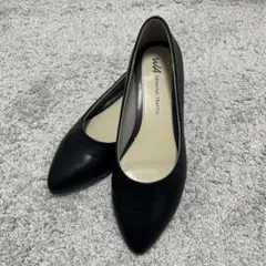黒 ポインテッドトゥパンプス 41
