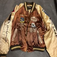 パラシュート部隊エンブレム刺繍サテンジャケット