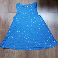 Zaffer's 青 水玉模様 ノースリーブ M