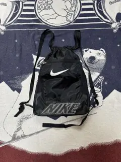 00s NIKE ナップサック　リュック　ロゴ　ブラック　90s tech