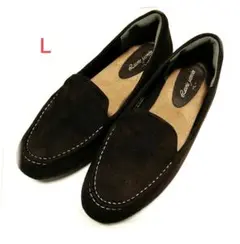 ダークブラウン スエード ローファー　Ｌ幅広