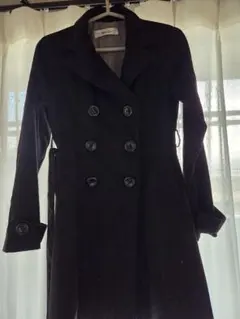 黒 ダブルブレスト スプリングコートML